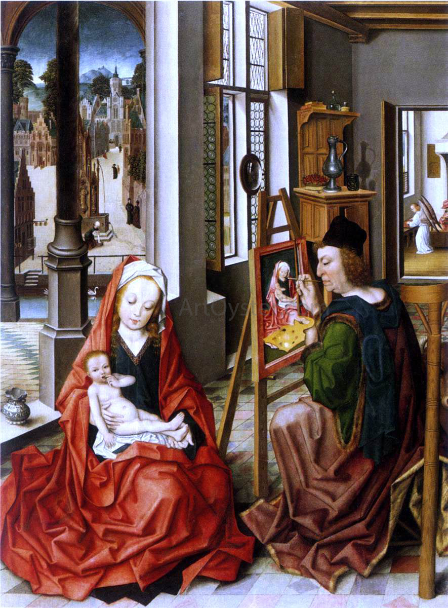 Derick Baegert Saint Luke Painting the Virgin - Canvas Print
