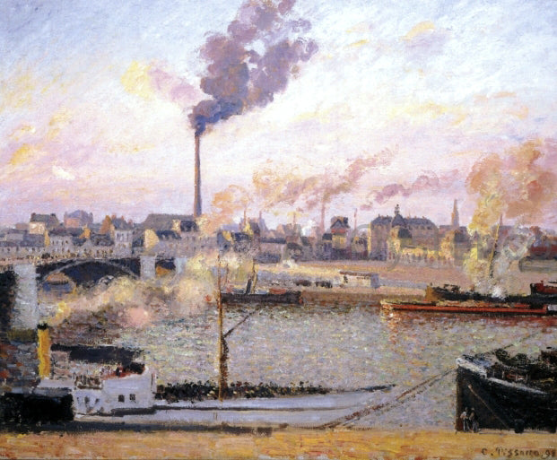 Camille Pissarro Saint Sever, Rouen, Morning, Five O'Clock - Canvas Print