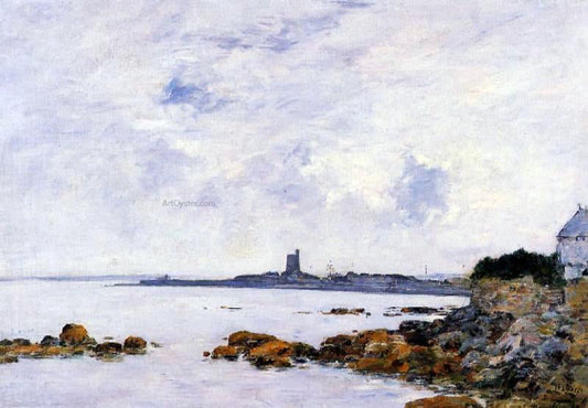 Eugene-Louis Boudin Saint-Vaast-la-Houghe, the Rocks and the Fort - Canvas Print