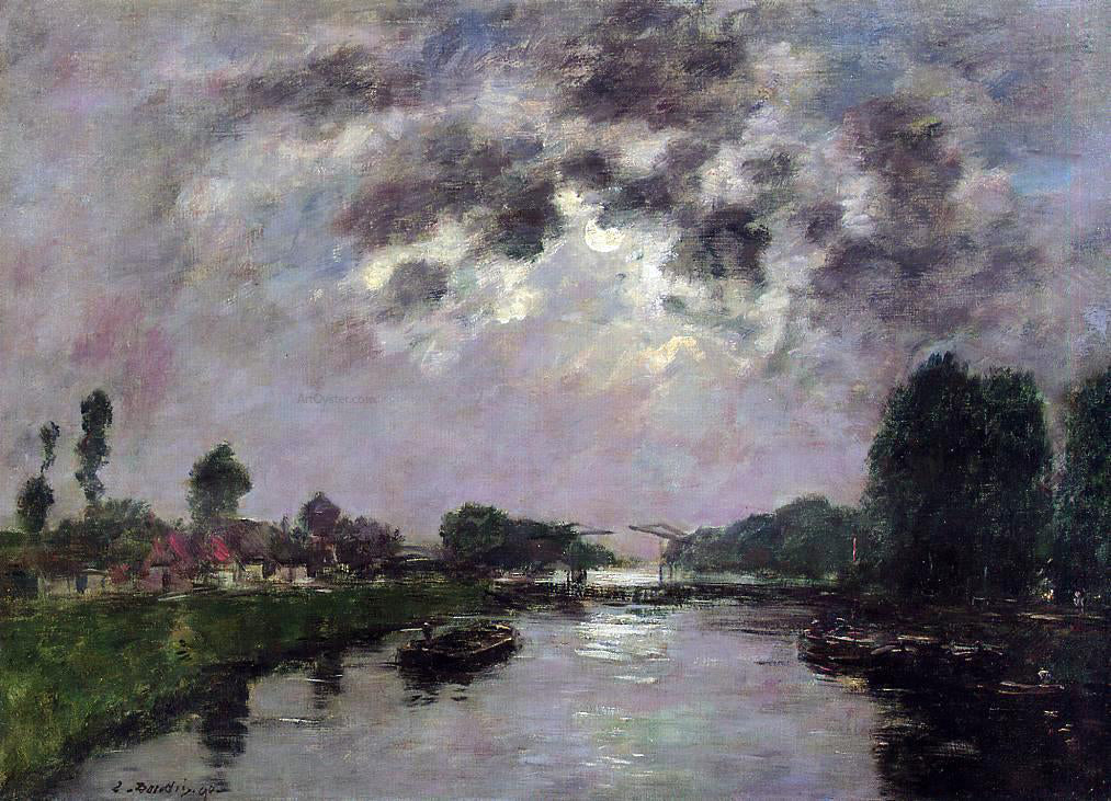 Eugene-Louis Boudin Saint-Valery-sur-Somme, the Canal d'Abbeville - Canvas Print