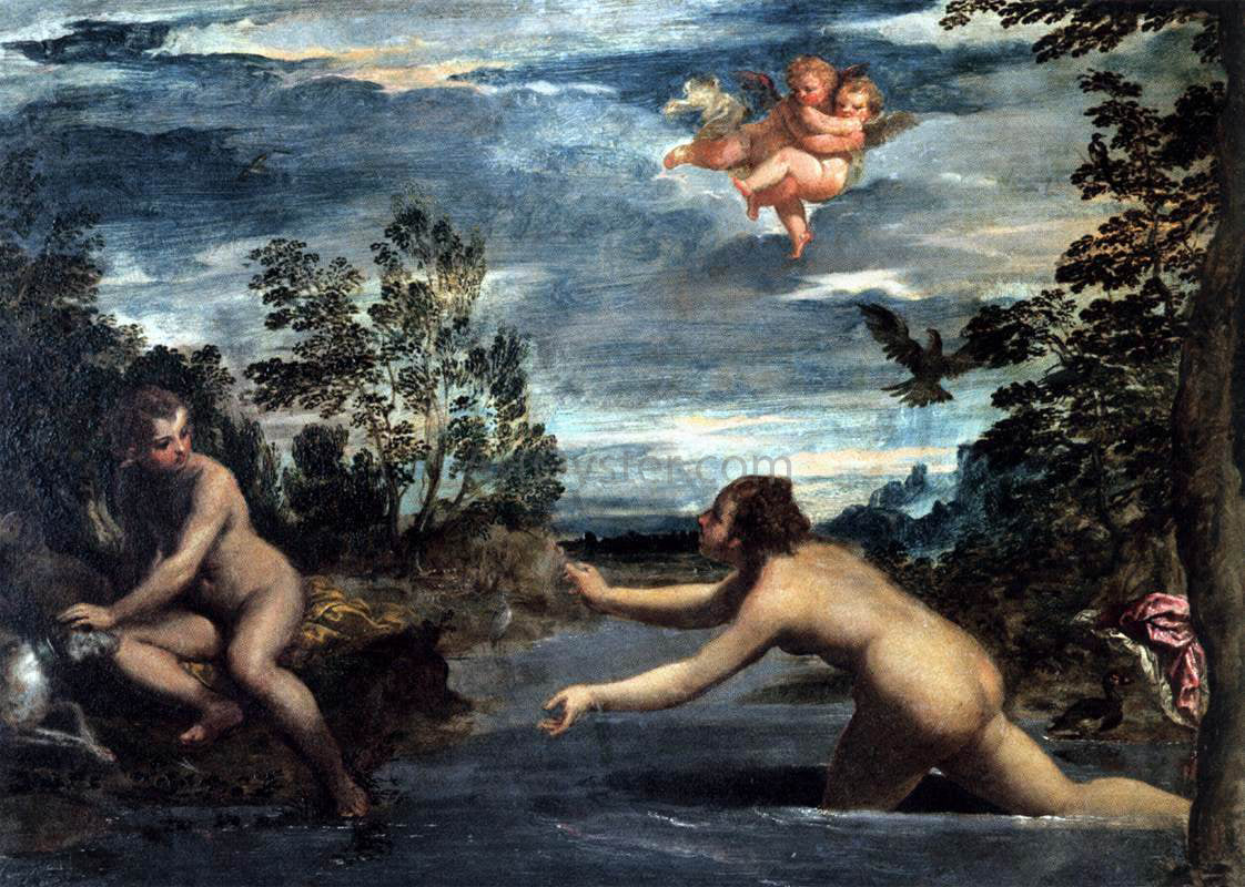 Ippolito Scarsellino Salmacis and Hermaphroditus - Canvas Print