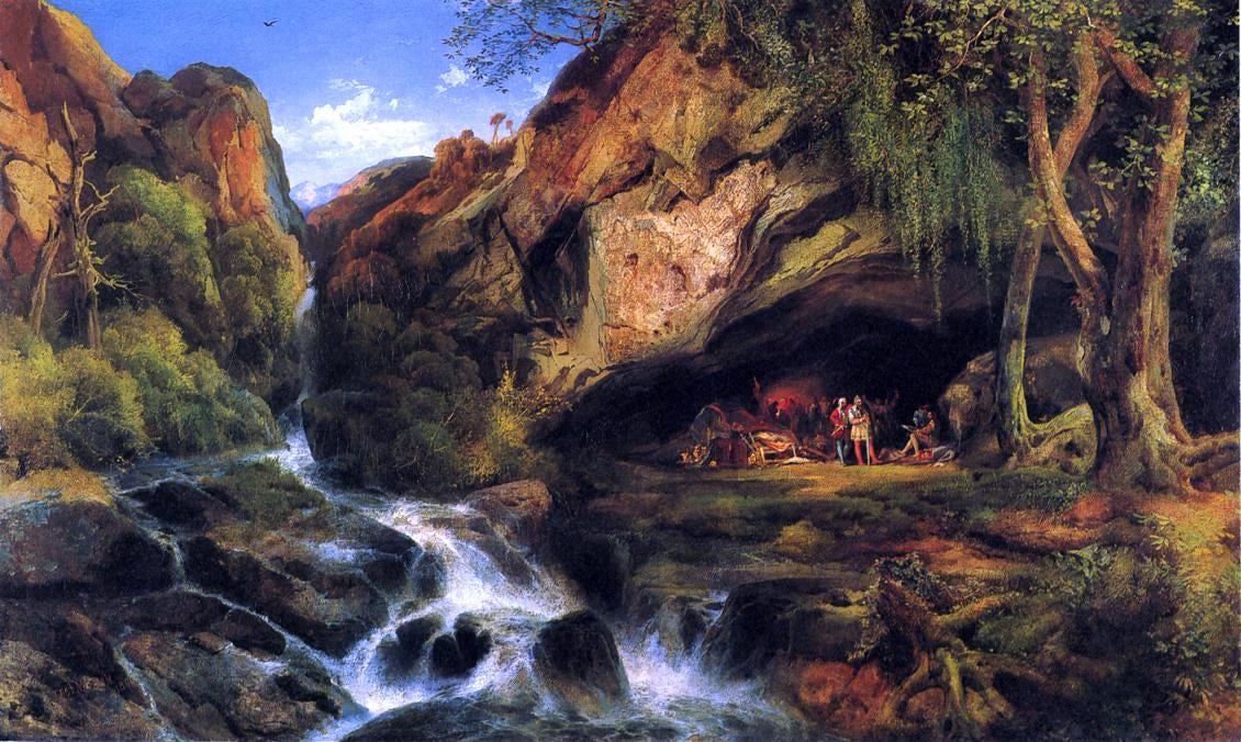 Thomas Moran Salvator Rosa Sketching the Banditi - Canvas Print