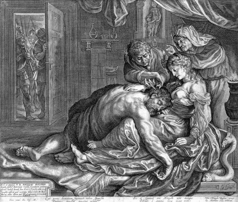 Jacob Matham Samson and Delilah - Canvas Print