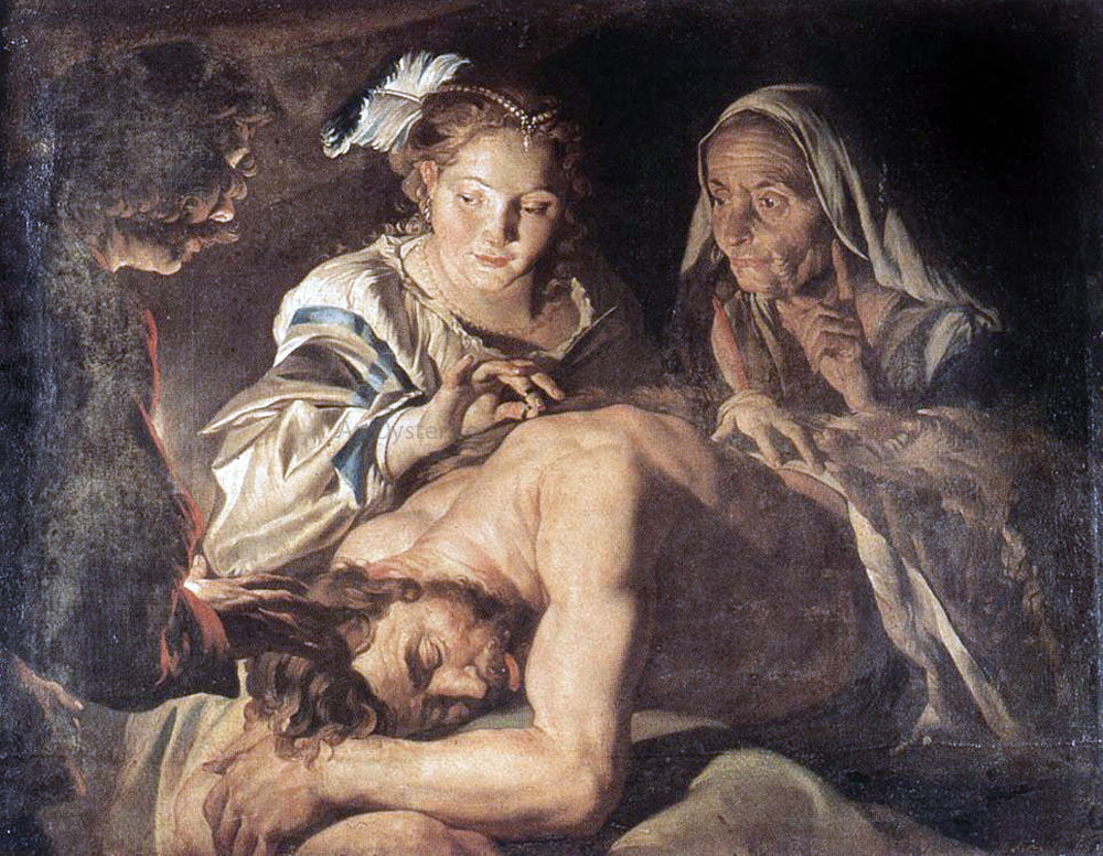 Matthias Stom Samson and Delilah - Canvas Print
