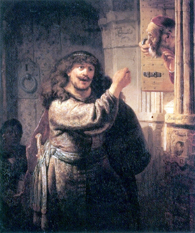 Rembrandt Van Rijn Samson Threatening his Father-in-law - Canvas Print