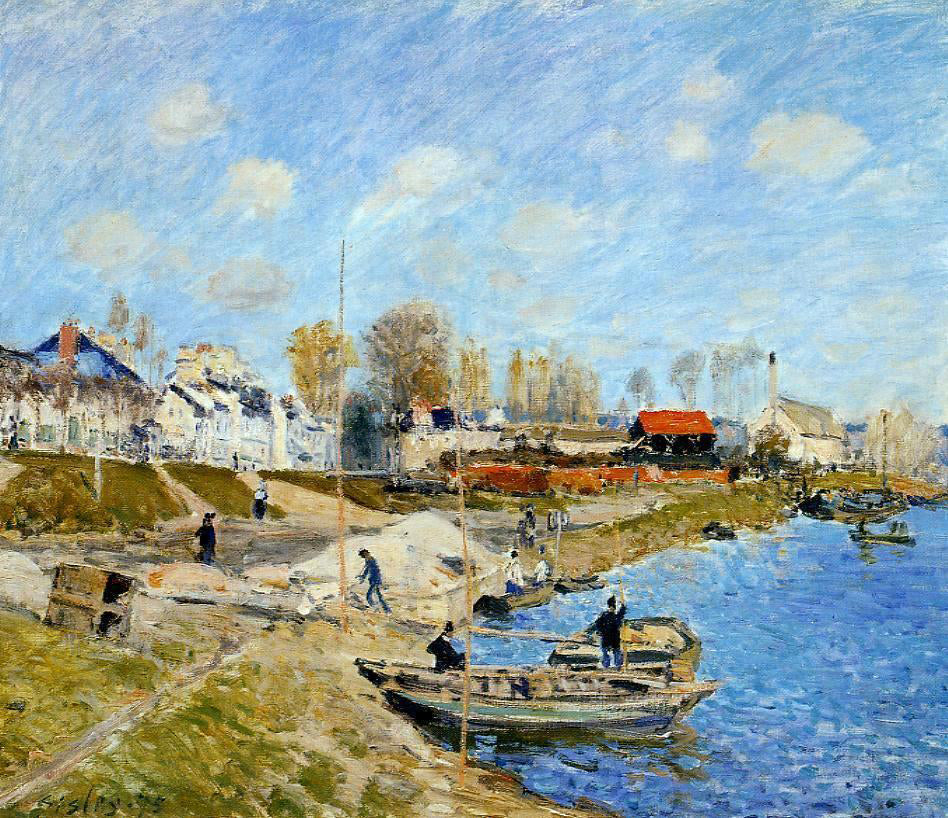 Alfred Sisley Sand on the Quayside, Port-Marly - Canvas Print