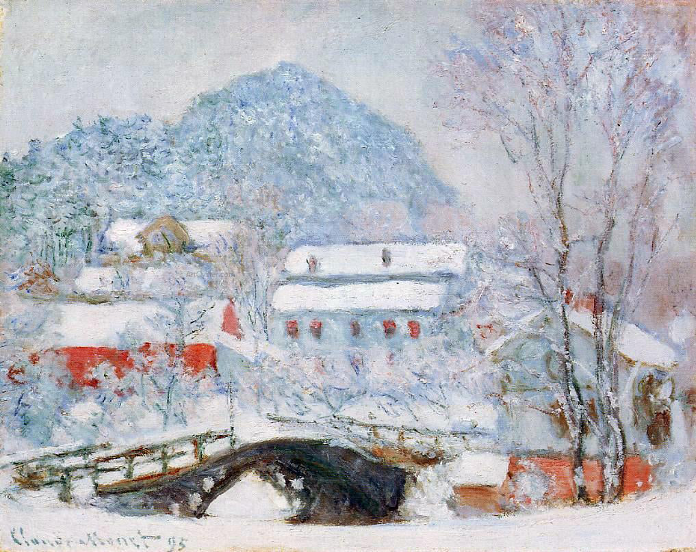 Claude Oscar Monet Sandviken Village in the Snow - Canvas Print