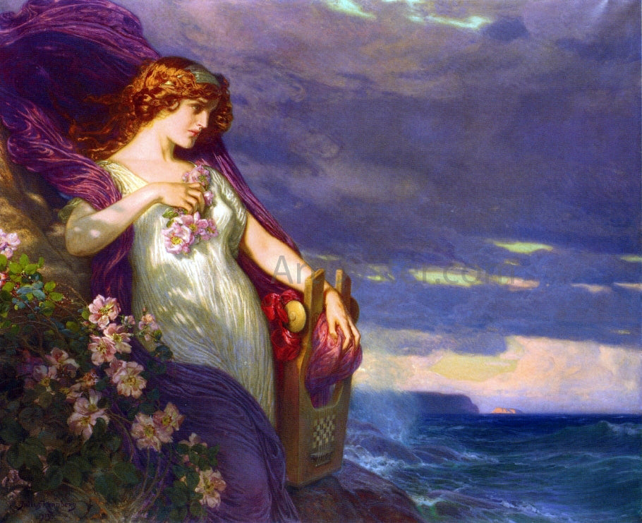 Julius Ferdinand Kronberg Sappho - Canvas Print