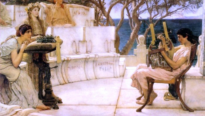 Sir Lawrence Alma-Tadema Sappho and Alcaeus - Canvas Print