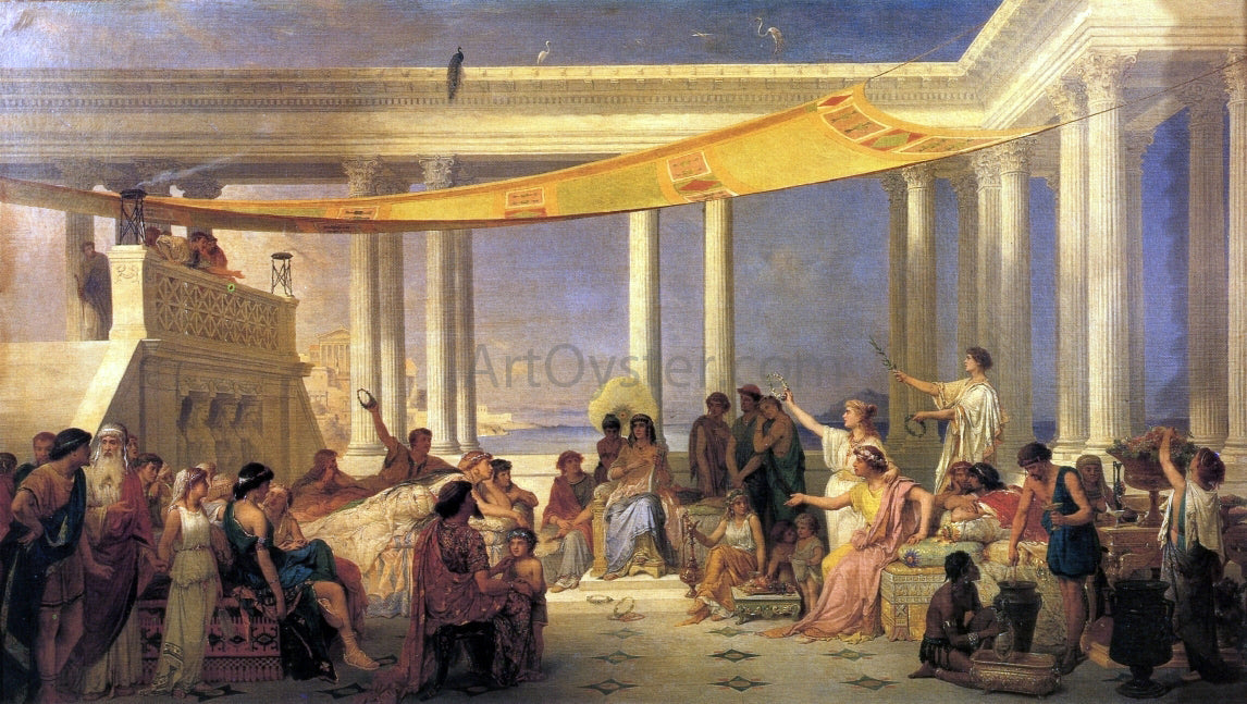 Pierre Joseph Coomans Sappho and Mitylene - Canvas Print