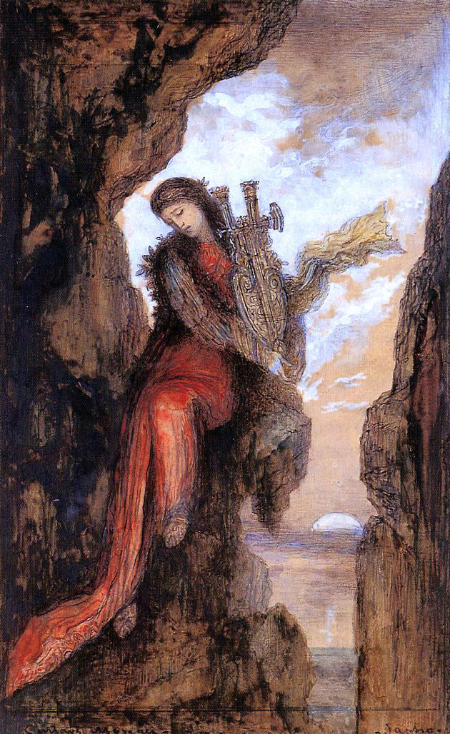 Gustave Moreau Sappho on the Cliff - Canvas Print