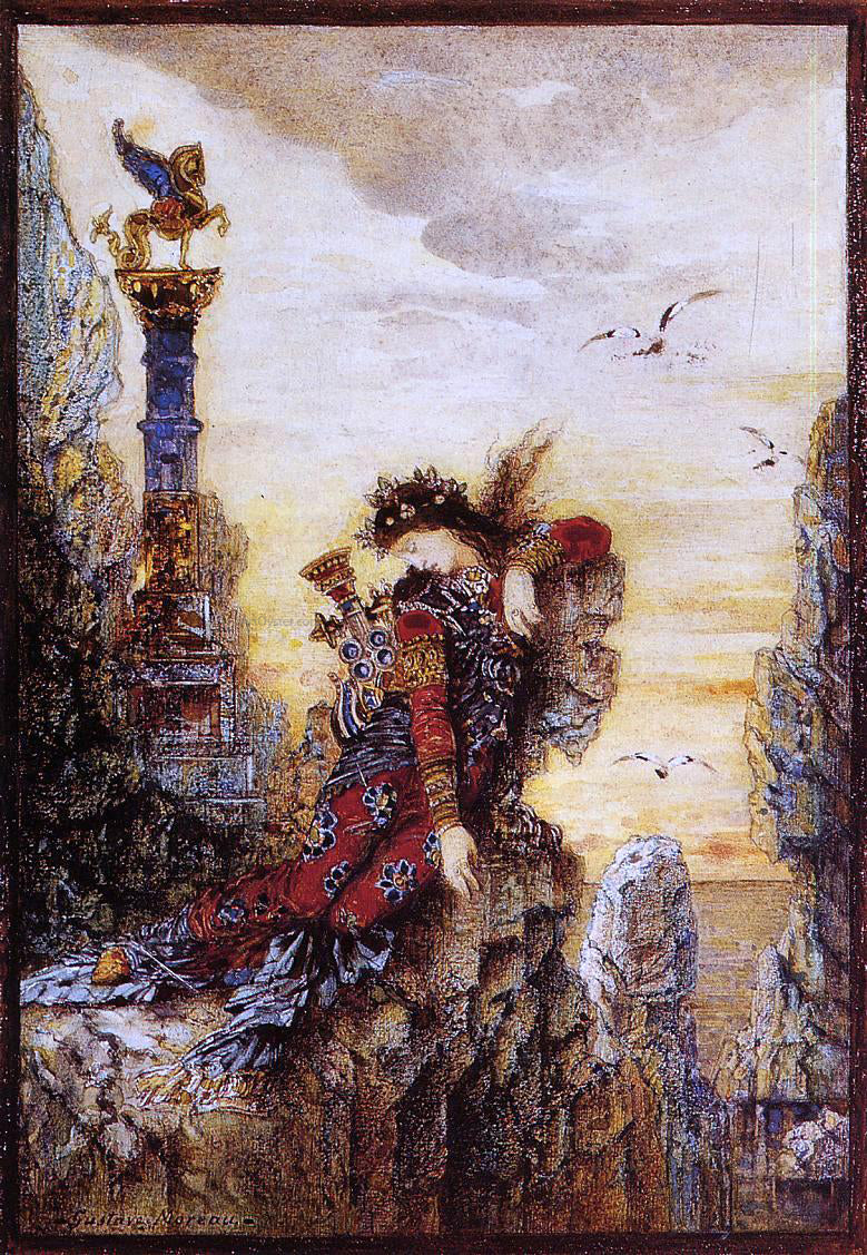 Gustave Moreau Sappho on the Rocks - Canvas Print