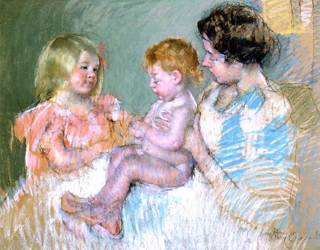 Mary Cassatt Sara and Her Mother with the Baby - Canvas Print