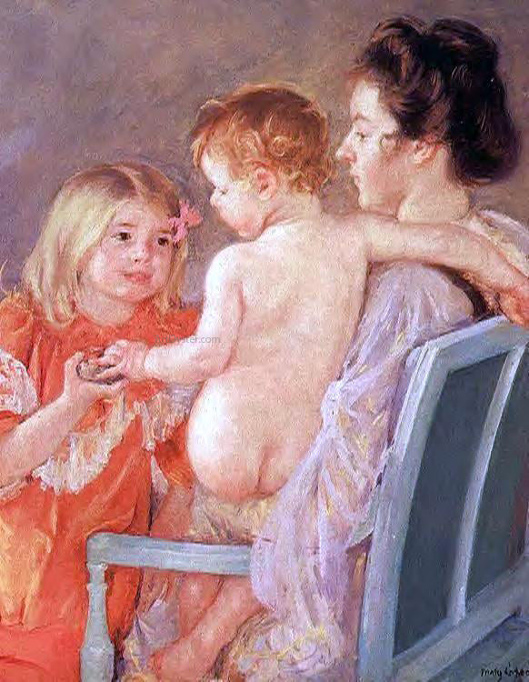 Mary Cassatt Sara Handing a Toy to the Baby - Canvas Print