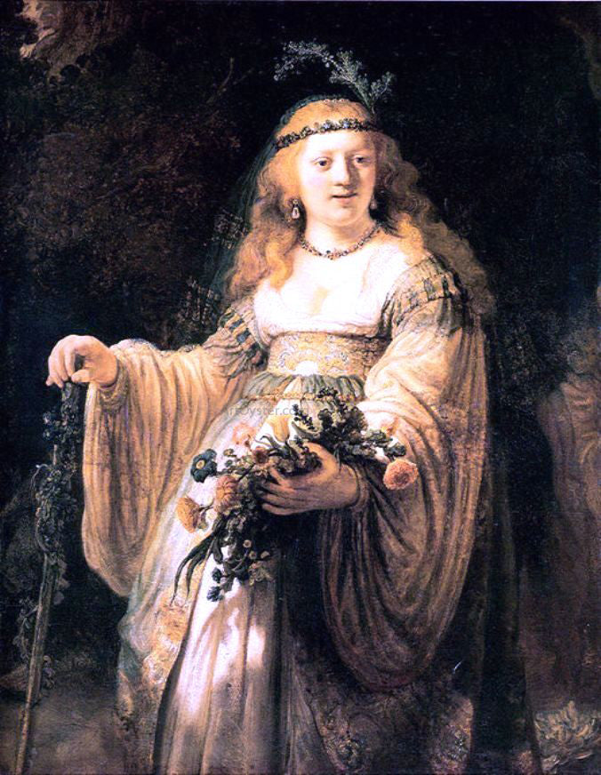 Rembrandt Van Rijn Saskia van Uylenburgh in Arcadian Costume - Canvas Print