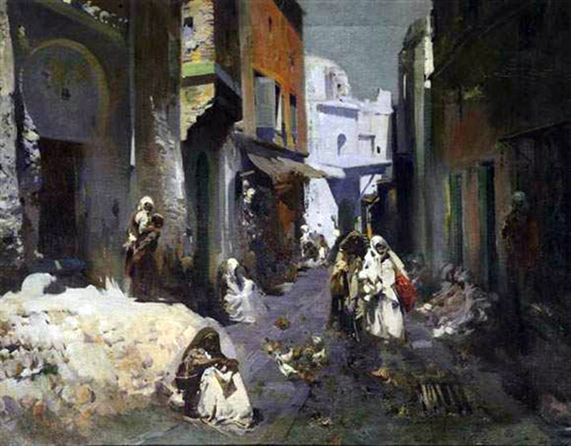 Jose Navarro Llorens Scene a Fes - Canvas Print