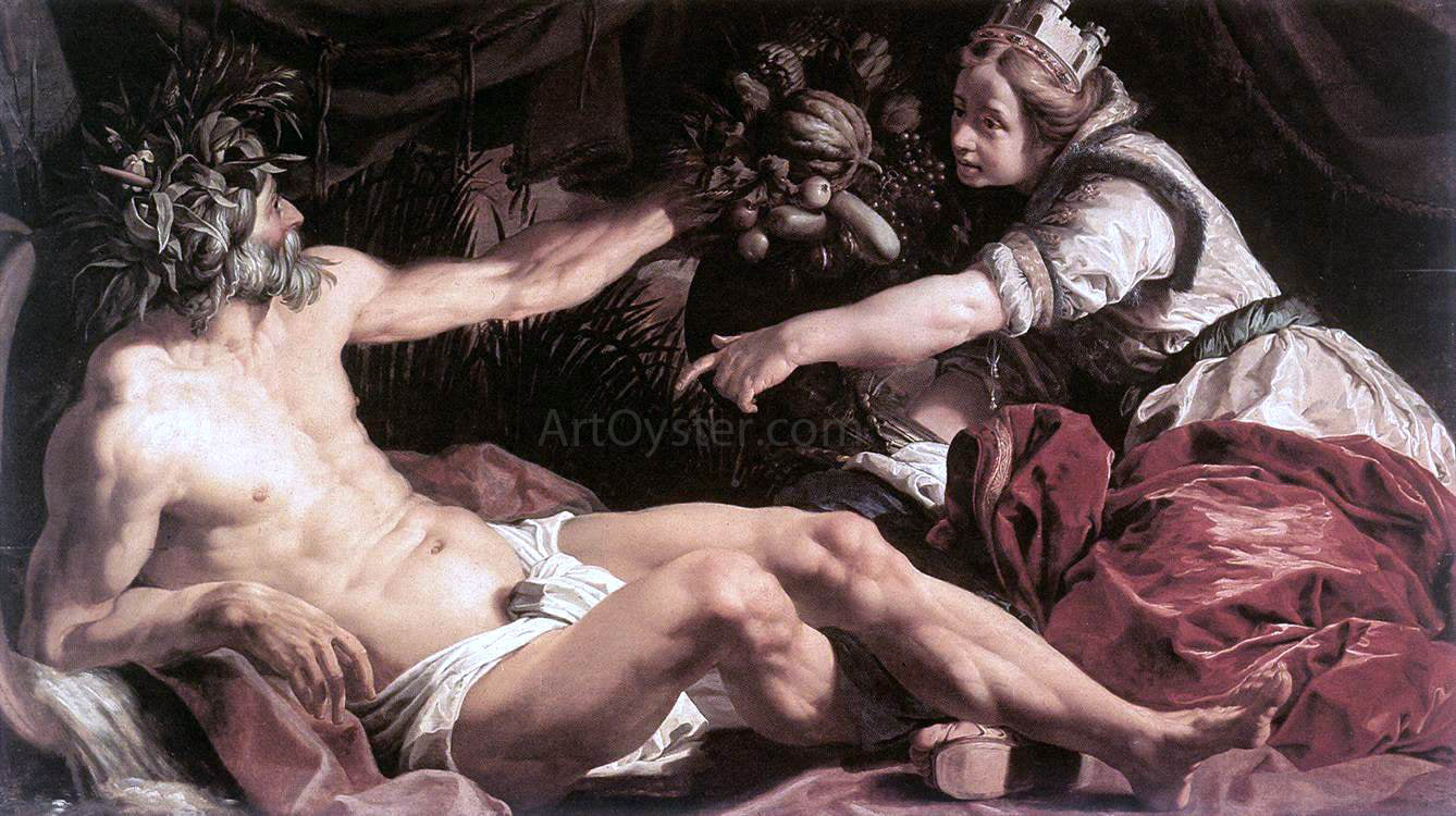 Abraham Janssens Scaldis and Antwerpia - Canvas Print