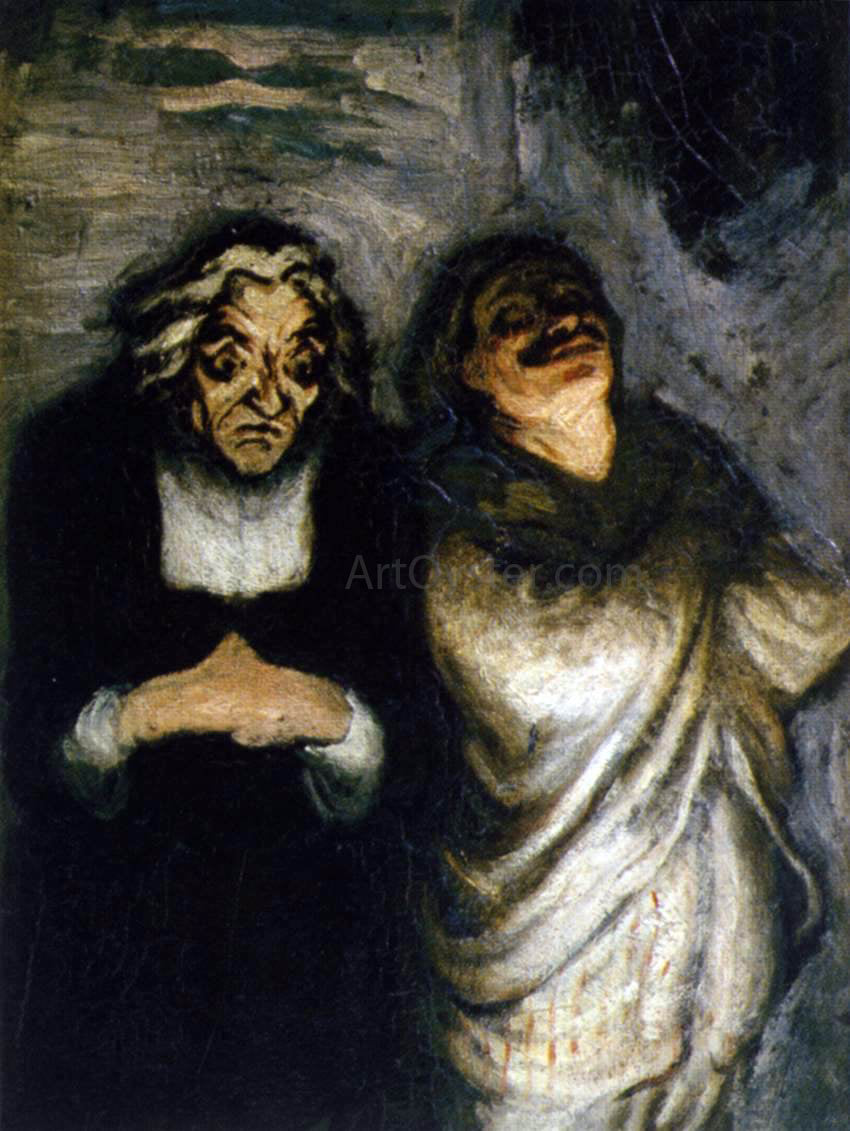 Honore Daumier Scene from a Comedy - Canvas Print