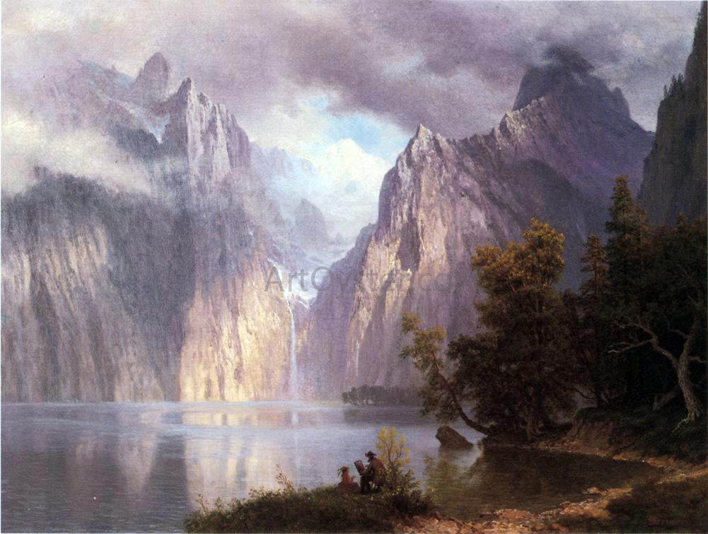 Albert Bierstadt A Scene in the Sierra Nevada - Canvas Print