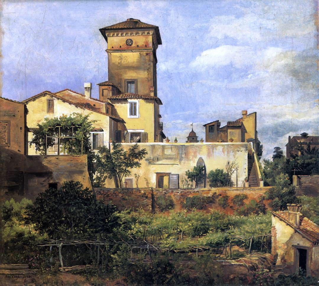 Johan Christian Claussen Dahl A Scene of the Villa Malta - Canvas Print