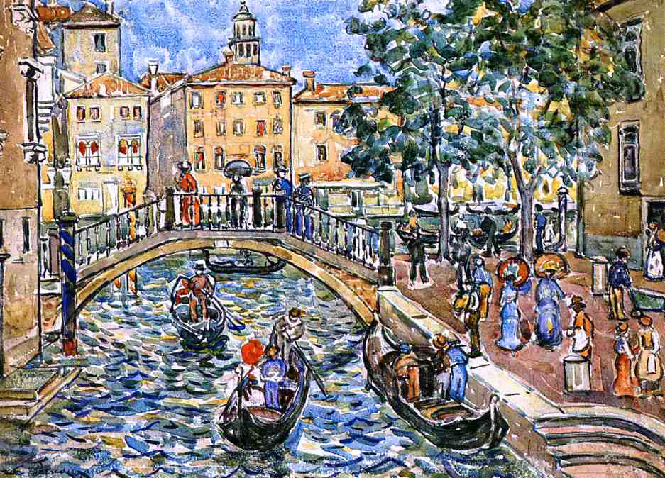Maurice Prendergast Scene of Venice - Canvas Print