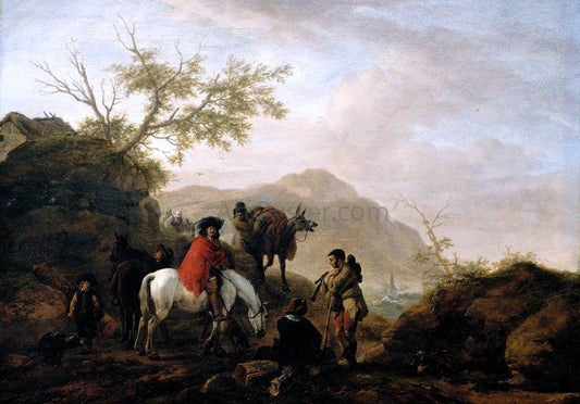 Philips Wouwerman Scene on a Rocky Road - Canvas Print