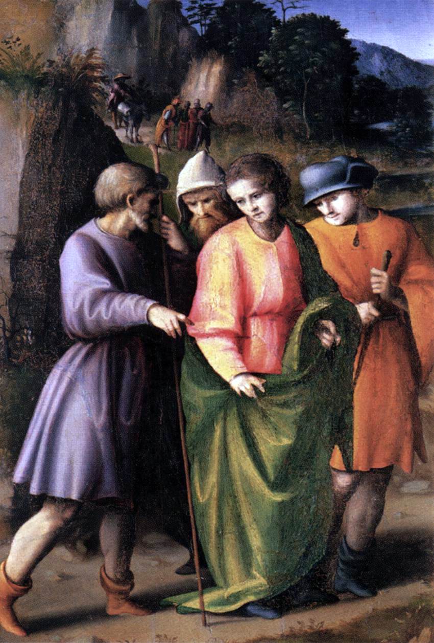II Francesco Ubertini Bacchiacca Scenes from the Story of Joseph: Joseph Sold by His Brethren - Canvas Print