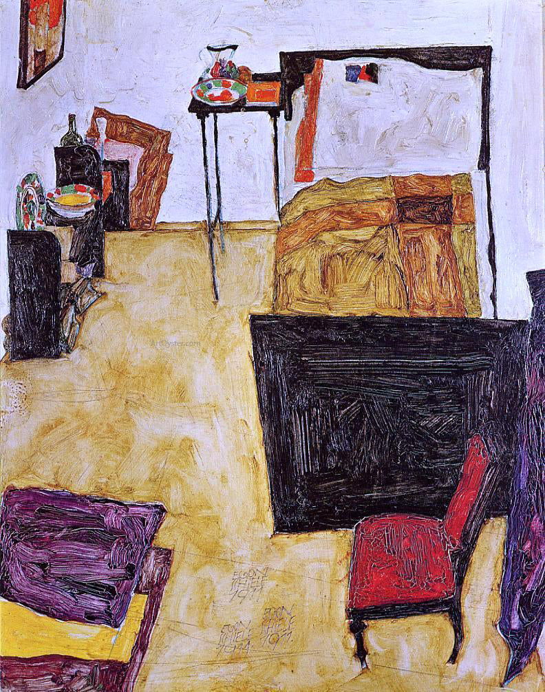 Egon Schiele Schiele's Room in Neulengbach - Canvas Print