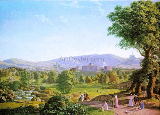Johann Erdmann Hummel Schloss Wilhelmshohe with the Habichtswald - Canvas Print