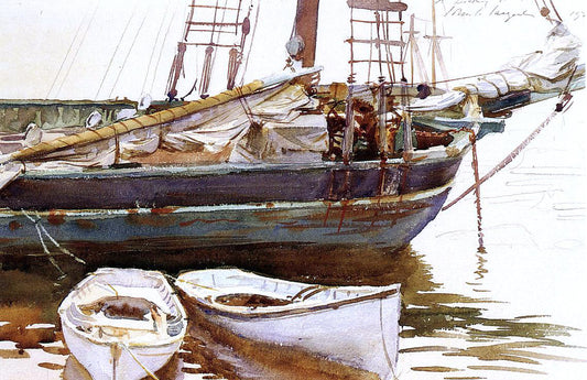 John Singer Sargent Schooner, Catherine, Somesville, Maine - Canvas Print
