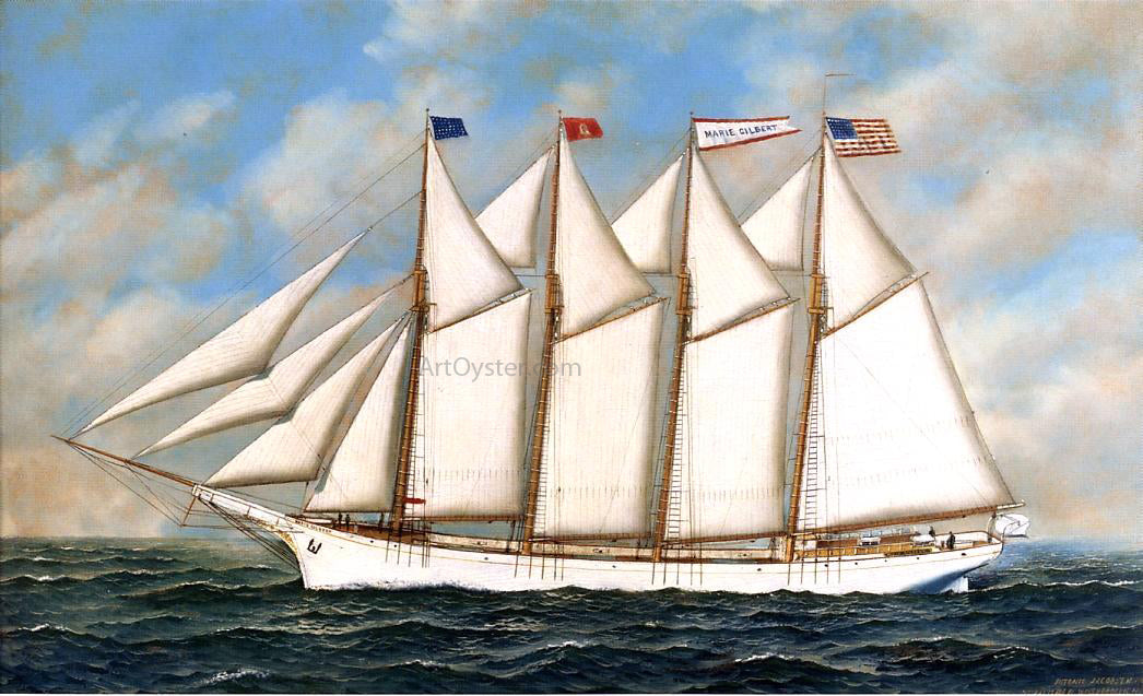 Antonio Jacobsen Schooner "Marie Gilbert" - Canvas Print