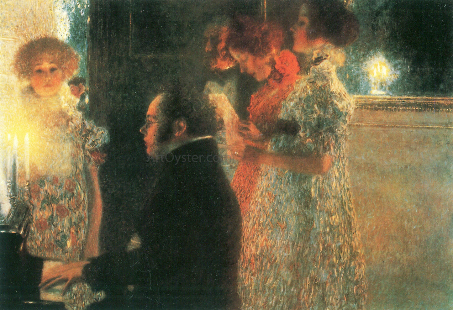 Gustav Klimt Schubert at the Piano II - Canvas Print