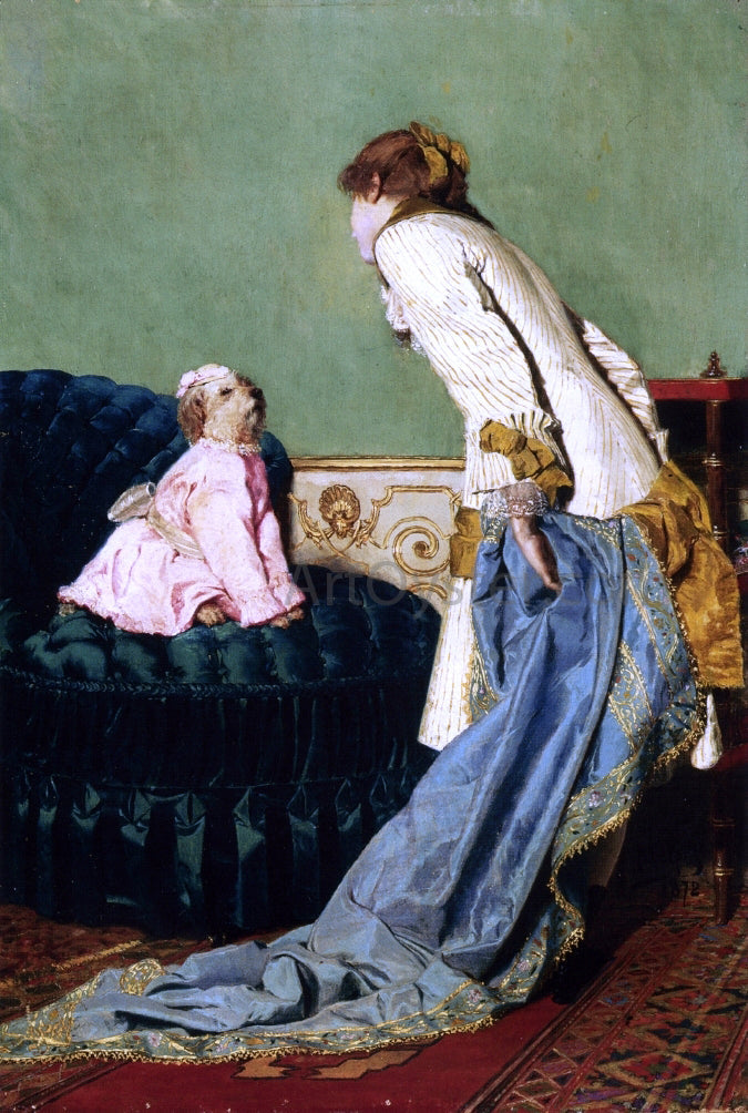 Pierto Volpes Scolding the Dog - Canvas Print