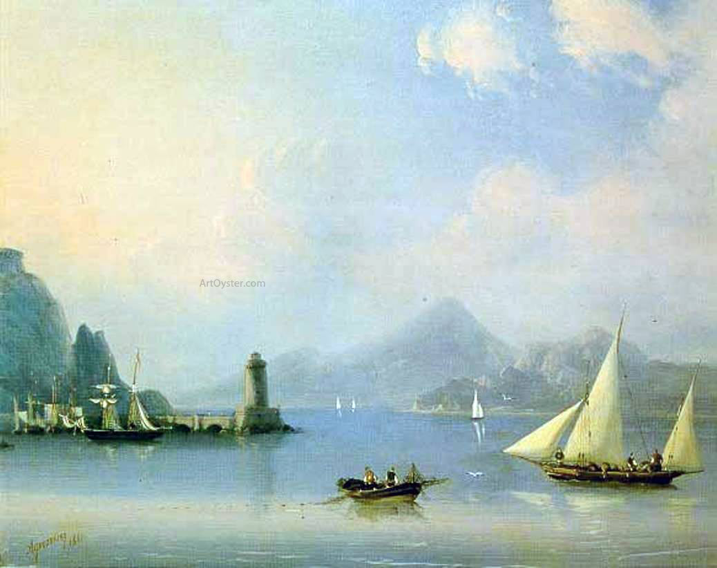 Ivan Constantinovich Aivazovsky Sea channel with lighthouse - Canvas Print