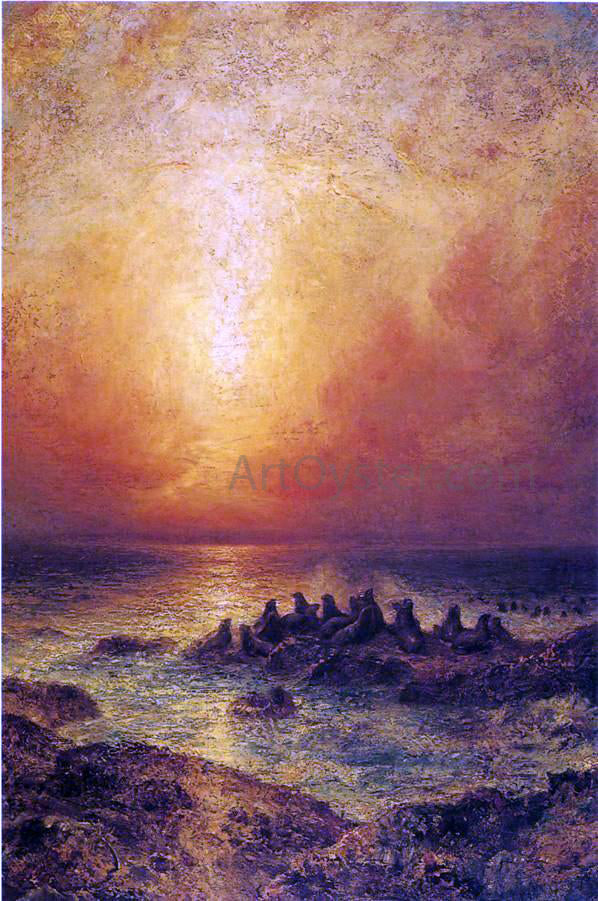 Ralph Albert Blakelock Seal Rocks - Canvas Print