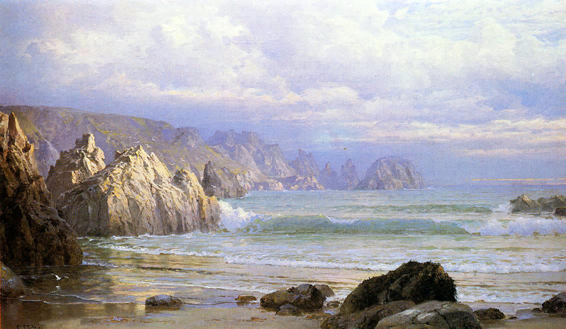 William Trost Richards Seascape: Along the Cliffs - Canvas Print