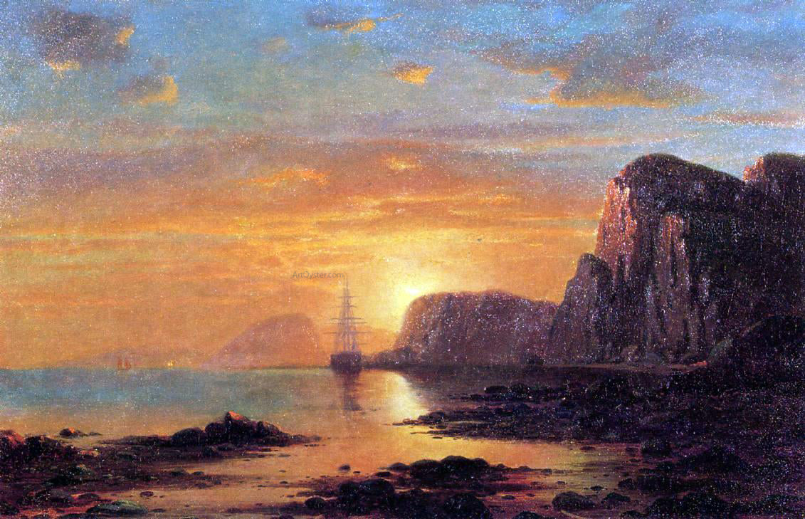 William Bradford Seascape: Cliffs at Sunset - Canvas Print