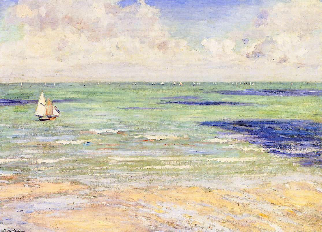 Gustave Caillebotte Seascape, Regatta at Villers - Canvas Print