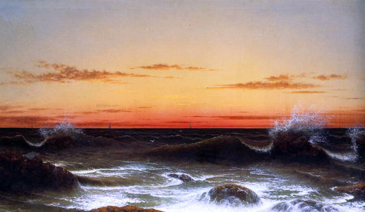 Martin Johnson Heade Seascape: Sunset - Canvas Print