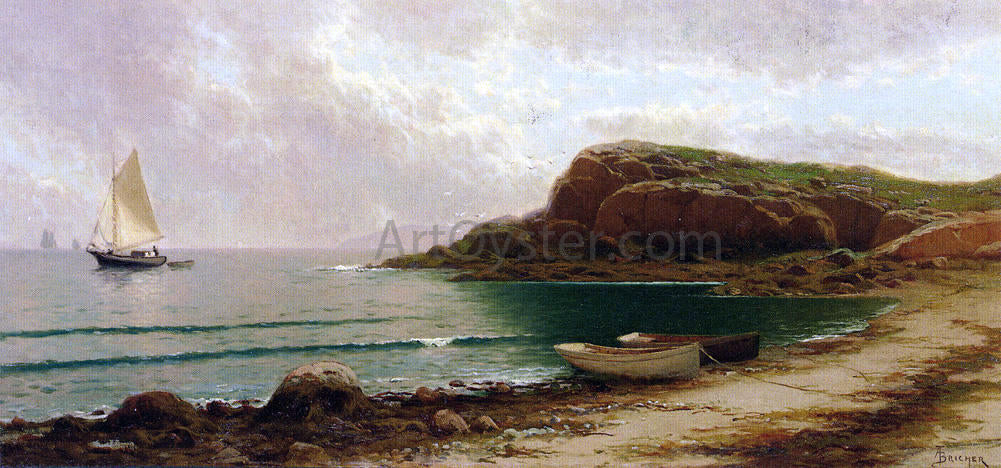 Alfred Thompson Bricher Seascape with Dories and Sailboats - Canvas Print