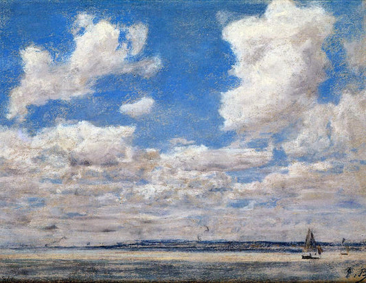 Eugene-Louis Boudin Seascape with Large Sky - Canvas Print