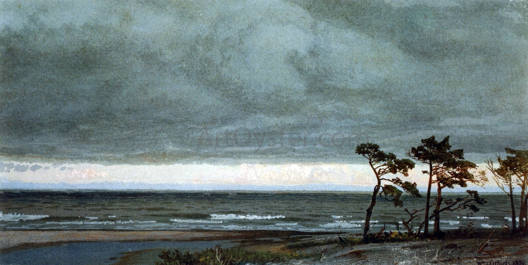 William Trost Richards Seascape with Pines and Overhanging Clouds - Canvas Print
