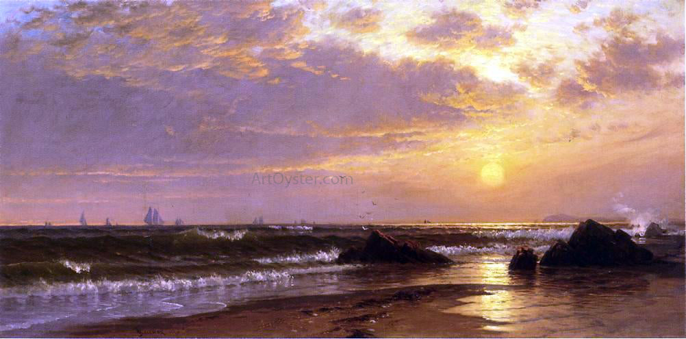 Alfred Thompson Bricher Seascape with Sunset - Canvas Print