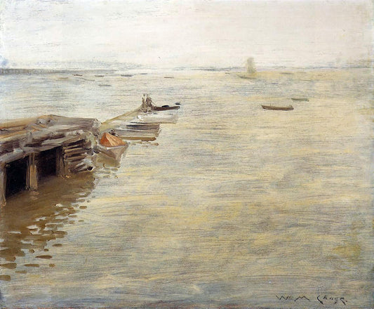 William Merritt Chase Seashore (also known as A Grey Day) - Canvas Print