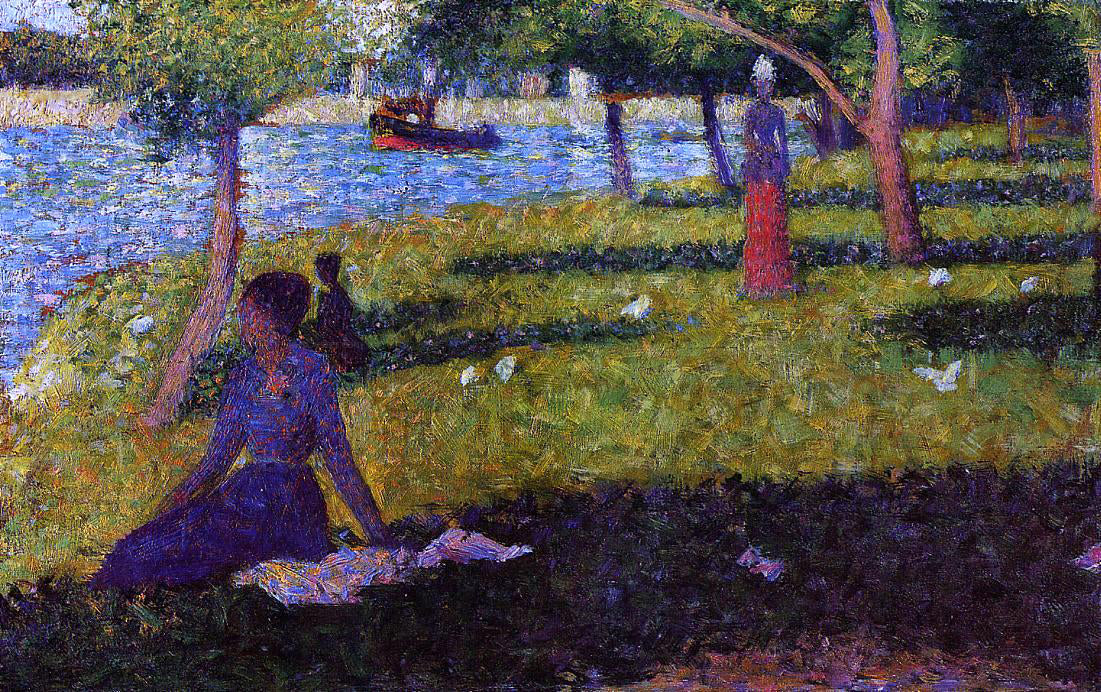 Georges Seurat Seated and Standing Woman - Canvas Print