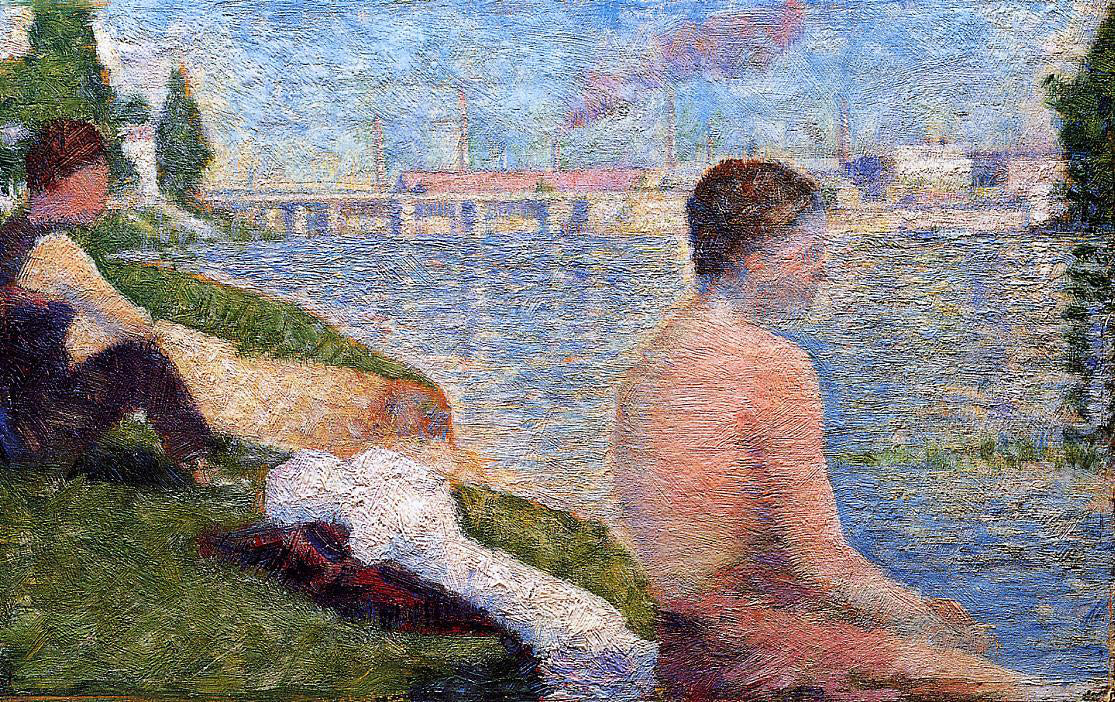 Georges Seurat Seated Bather - Canvas Print