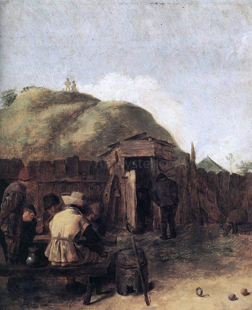 Adriaen Brouwer Seated Drinkers - Canvas Print