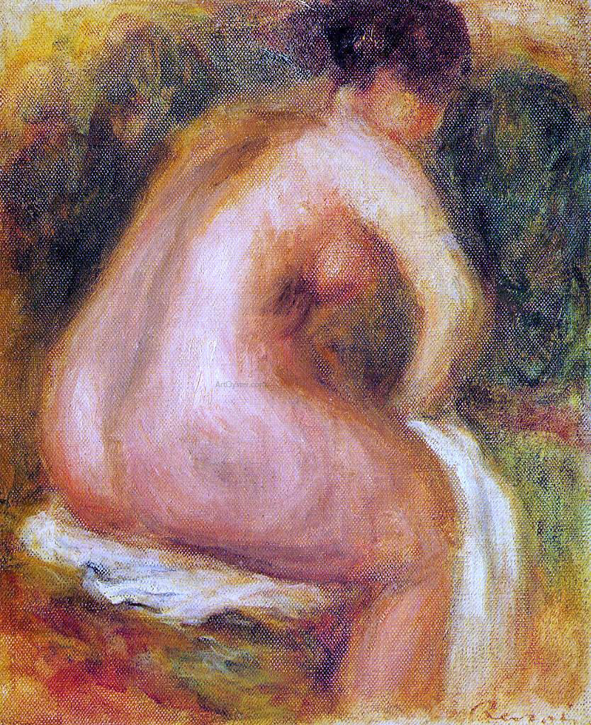 Pierre Auguste Renoir Seated Female Nude - Canvas Print