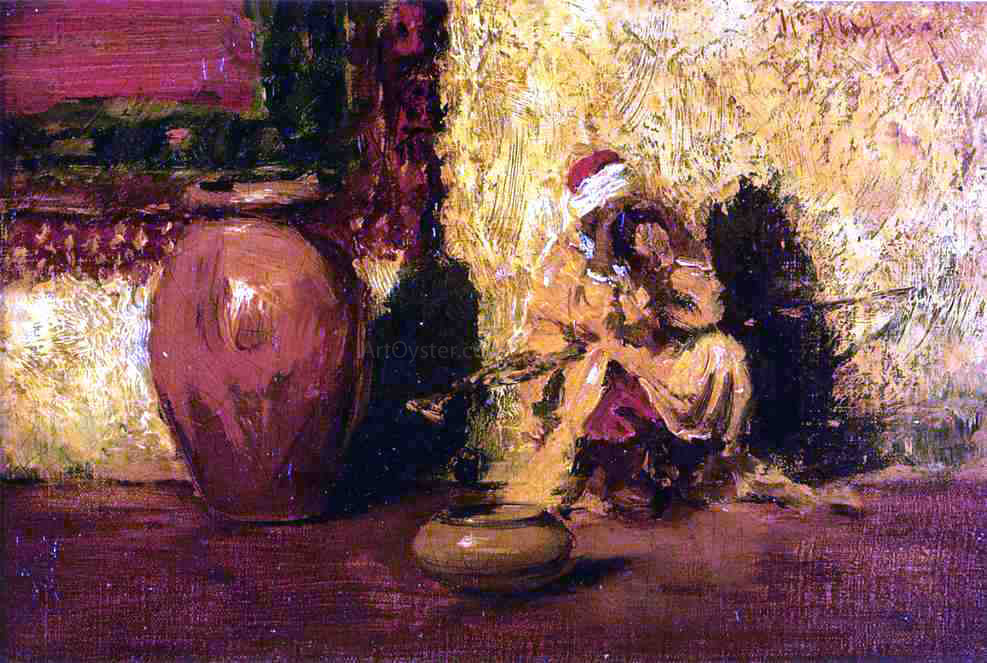 William Merritt Chase Seated Figure - Canvas Print