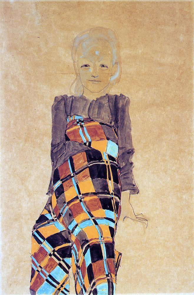 Egon Schiele Seated Girl - Canvas Print